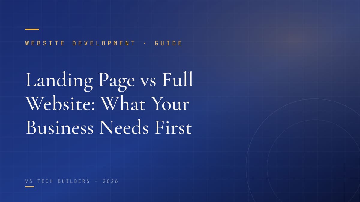 Landing Page vs Full Website: What Your Business Needs First